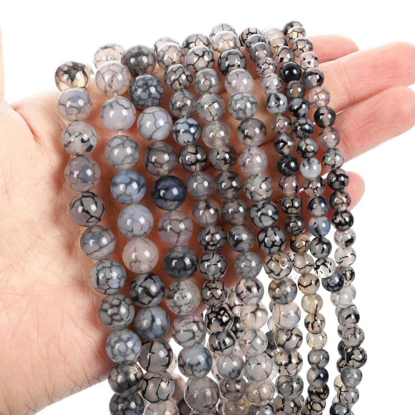 ③【Agate】 Natural Stone Beads Making DIY Bracelet 4 6 8 10 12mm