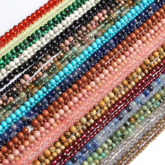 ⑥【2-3mm】Round & Faceted Natrual Crystal Beads