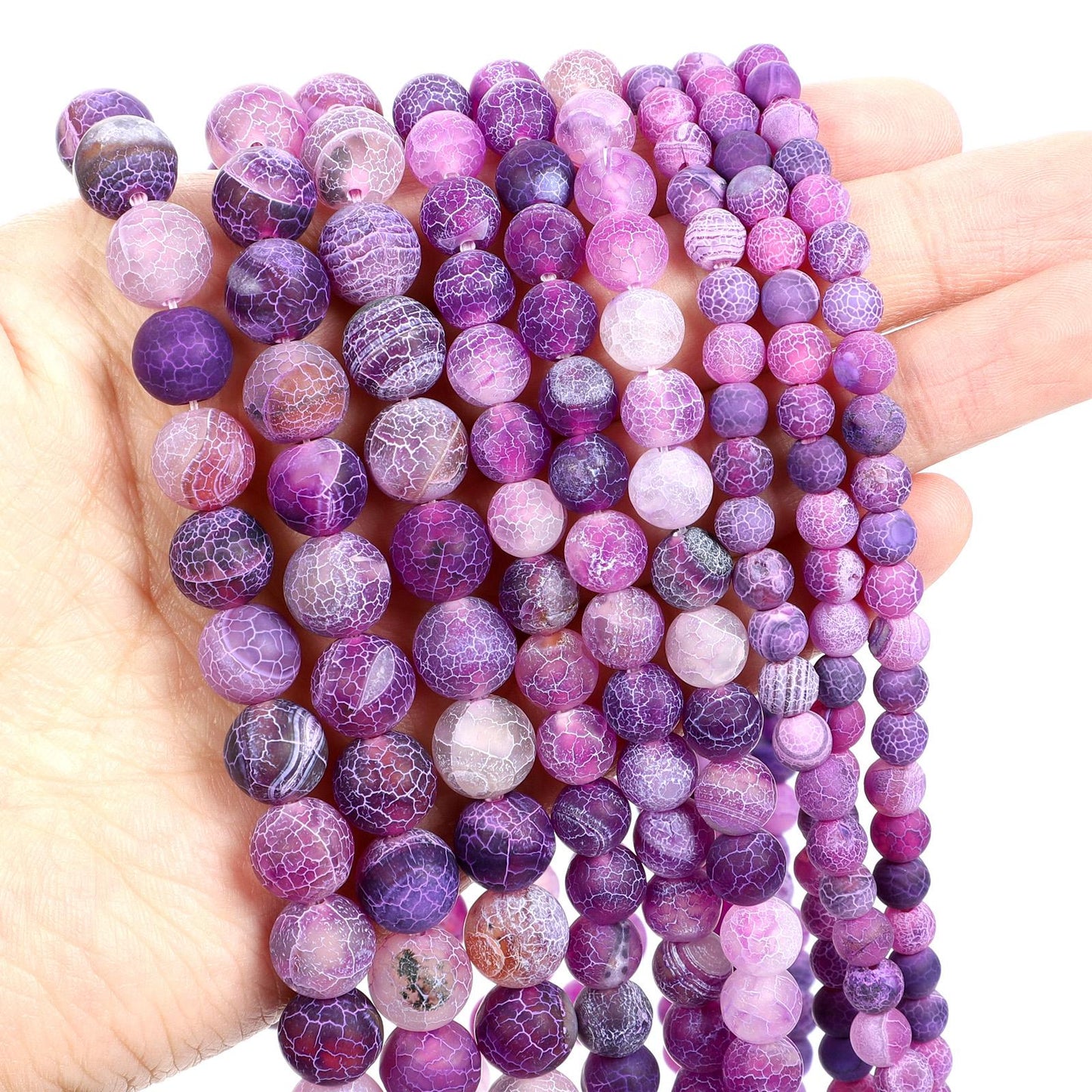 ③【Agate】 Natural Stone Beads Making DIY Bracelet 4 6 8 10 12mm
